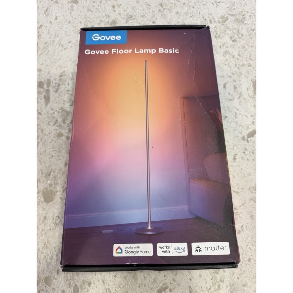 Govee LED Floor Lamp Silver , Smart App Voice Control, Color Changing